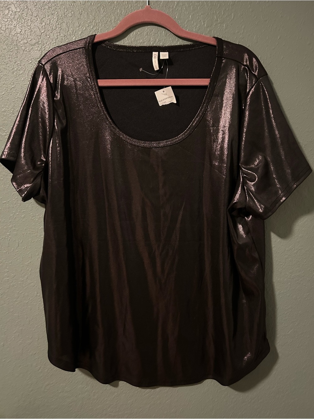 Cato metallic blouse with shiny, reflective finish #metallic
